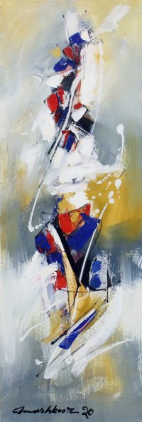 Mashkoor Raza, 36 x 12 Inch, Oil on Canvas, Abstract Painting, AC-MR-415